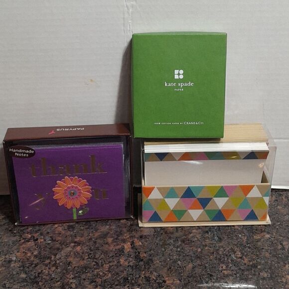3 Deluxe Stationary Boxes By Papyrus, Hallmark and Kate Spade. - Picture 1 of 9